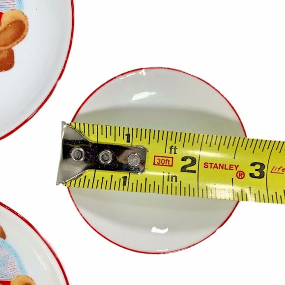 Reutter Porzellan Germany Teddy Bear Trinket Tray Mini Dish Set of 3 Lederhousen - Picture 4 of 8